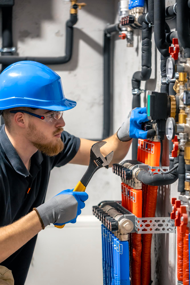 Technicien MP Elec réalisant des travaux de plomberie et d’électricité